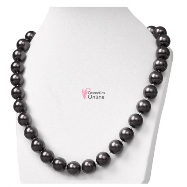 Colier  elegant AS45VV cu perle din sticla Neagra 47 cm